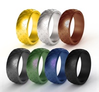 En gros sur mesure pour hommes bague de mariage en silicone