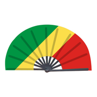 Vente en gros de drapeau de la République du Congo Éventails à main pliants en plastique Ventilateur à main pour carnaval, mariage, festival, fête, voyage