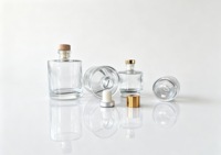 Flacon diffuseur de parfum en verre transparent minimaliste de luxe avec bouchon, fond épais, vide, 50ml, 100ml, 200ml, 300ml