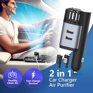 Minilimpiador de aire automático para coche, purificador de aire de 12V, 24V, 2 en 1 con puertos USB duales, Cargador rápido, pequeño enchufe - Product Image 2