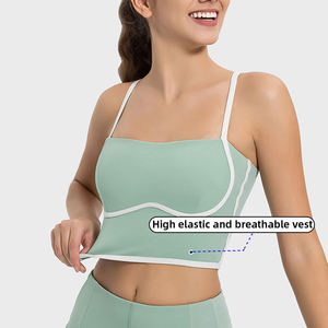 Reggiseno Sportivo JY Plus Size ad Alto Supporto con Spalline Sottili, in Nylon Spandex Morbidissimo, Colore Contrasto per Fitness, <span class=keywords><strong>Palestra</strong></span> e Yoga - Product Image 3