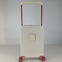 Bagages de luxe à chariot large rouge valise de grande capacité ABS PC sacs de voyage à roue tournante avec porte-gobelet pliant