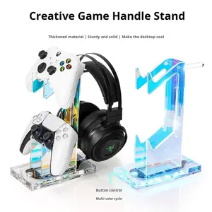 Nouvel acrylique pour contrôleur de jeu universel Ps5 et support de casque <span class=keywords><strong>deux</strong></span>-en-un avec logo OEM - Product Image 3