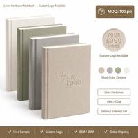 Individuelles Logo Großhandel A5 OEM Geprägtes Folien-Journal Planer Büro-Geschenk Leinen-Hardcover 100 Blatt Fadenheftung Notizbuch
