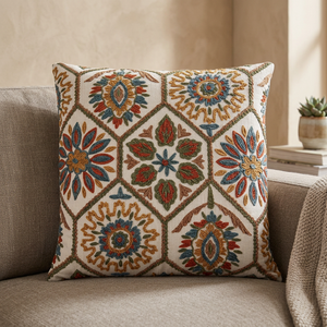 Housse de coussin en coton carré fait à la main Suzani brodé coussin décoratif pour la maison ou l'hôtel pour la décoration de l'hôpital - Product Image 3