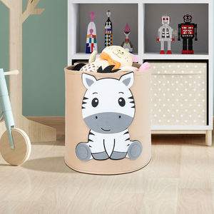 Paniers à linge pliables durables de grande capacité de forme ronde d'animal de zèbre - Product Image 6