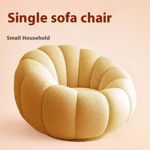 Moderna Poltrona Relax Singola Stile Crema Curva a Petali di Zucca con Funzione Girevole per Balcone e <span class=keywords><strong>Soggiorno</strong></span> - Product Image 3