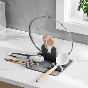 2023 rak berdiri baru silikon bebas Bpa pemegang promosi menggunakan sendok peralatan makan dapur pemegang