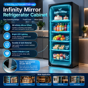 Refrigerador con Espejo Infinito LED, Refrigerador Personalizado con Espejo Infinito 3D para Exhibición de Alimentos - Product Image 2