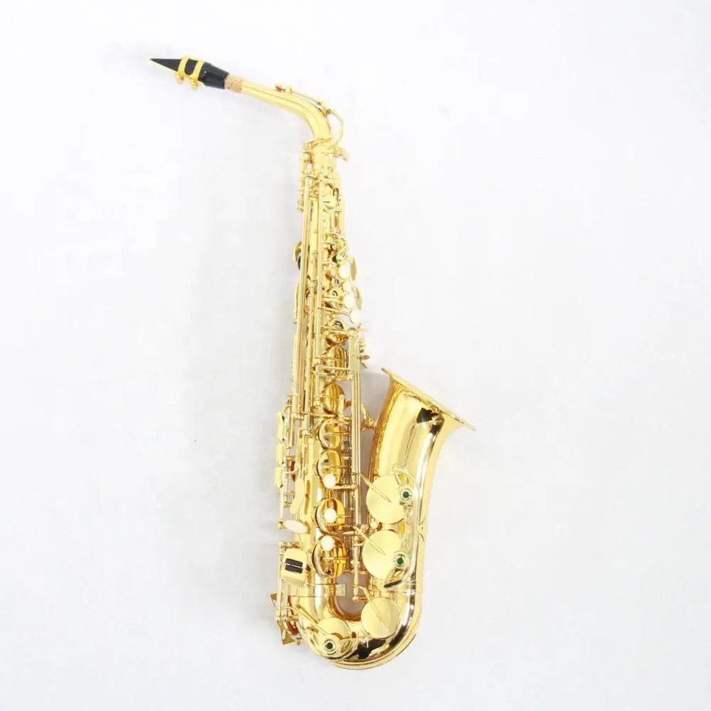 E Flache Gold Lack Student Altsaxophon Messing Musical Instrument Anfänger Alto Saxophon mit fall