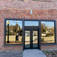 Portes de devanture en aluminium pour magasins KFC, portes en verre, portes extérieures en aluminium, portes battantes