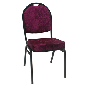 Meubles de banquet d'occasion modernes empilables en tissu gris, métal, acier, tube, chaise de banquet à dossier rond bon marché pour hôtel - Product Image 6