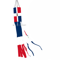 Drapeau de la Dominique en forme de manche à vent, décoration patriotique d'extérieur, résistant à la décoloration, manche à vent robuste pour jardin, patio, véranda