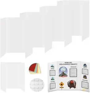 Sıcak saleüç katlı Poster panosu, hafif kat sunum panosu, okul projesi için katlanabilir karton ekran kartı