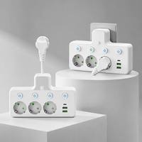 Regleta de Enchufes Universal Estándar Europeo 10A de Cobre y Latón con Puertos USB A+C, Interruptor Maestro y Protección contra Sobretensiones, Venta al por Mayor