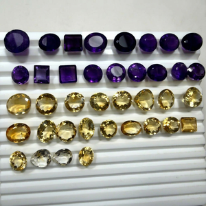 Citrino y Amatista Genuinos Facetados al por Mayor, Piedras Preciosas Naturales de Citrino y Amatista para Pendientes a Precio de Mayoreo - Product Image 1
