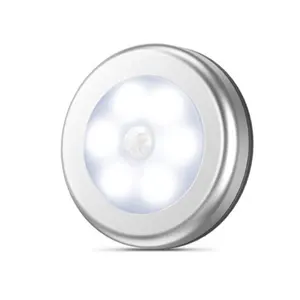 Kabine için yuvarlak hareket sensörlü ışık dolap lambası pille çalışan led ışıkları