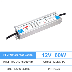 IP67 Waterproof 60W Constant Voltage PFC <b>LED</b> Strip <b>Driver</b> 100-240V AC-DC 12V/<b>24V</b> Transformer <b>LED</b> Light Box/Signage Power Supply - Product Image 3