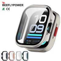 Coque de protection intégrale en PC rigide BEEFLYPOWER 2-en-1 avec protection d'écran en verre trempé pour Redmi Watch 6 Lite