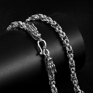 Collana da Uomo Hip Hop Classica Fatta a Mano, Nodo Marinario Ping An, Testa di Drago, Stile Semplice e Personalizzato, Trendsetter - Product Image 2