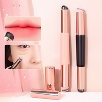 Pinceau à lèvres en silicone 2-en-1 avec logo personnalisé, applicateur double embout pour rouge à lèvres, correcteur et gloss