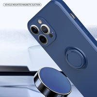 Coque de téléphone en TPU souple de luxe avec support magnétique et anneau, compatible avec iPhone XS 14 Pro 13 12 Mini 11 Pro Max X XR 7