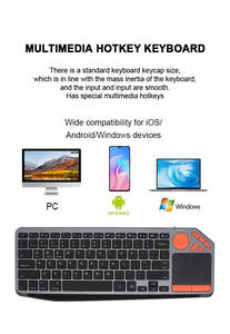 Clavier multimédia sans fil avec pavé numérique et pavé tactile multi-touch de grande taille, rétroéclairage couleur 3 LED, clavier rechargeable RGB - Product Image 5