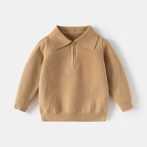 เสื้อโปโลเด็กผู้ชาย แขนยาว ผ้าคอร์สปันเนื้อนุ่ม สีพื้น สำหรับฤดูใบไม้ผลิและฤดูใบไม้ร่วง - Product Image 3