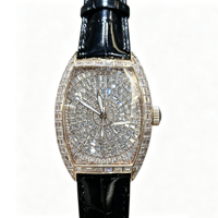 Montre mécanique entièrement sertie de diamants pour femme, étanche, bracelet en cuir, montre-bracelet de luxe, meilleure vente 2026