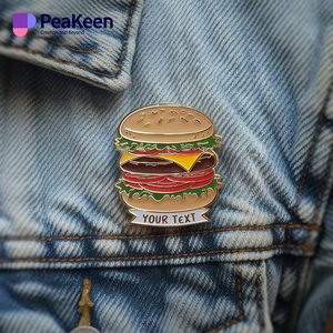 En gros Personnalisé Personnalisé Race <span class=keywords><strong>Hamburger</strong></span> Souvenirs Alimentaire Logo Broches Insignes De Revers Épingle En Métal Émail Doux pour Vêtements - Product Image 3