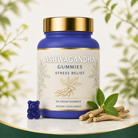 Gummies à l'extrait de racine d'ashwagandha pour le soulagement du stress et le soutien de l'humeur apaisante