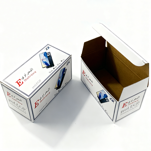 Custom Printed Corrugated Auto Bottom Folding Box Tempered Glass Screen Protector Phone Case Packaging Electronics Retail Box