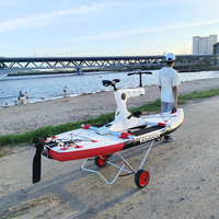 Remorque de Kayak pliable élargie bateau gonflable charrette à bras hors-bord plage chariot en alliage d'aluminium garantie 1 an