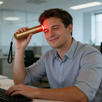 Lampe de thérapie par lumière rouge portable, 5 LED, appareil portatif avec attache de type C pour la charge
