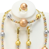 MEIZI Bijoux 18k Brésilien Collier Boucle D'oreille Bracelet Bague Ensemble Pour Femmes Mariage Banquet Rencontres Ensemble de Bijoux