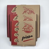Boîtes à pizza rigides pliables portables en kraft écologiques personnalisées en gros, boîtes à emporter en carton ondulé épaissies multi-tailles