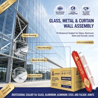 JUNBOM9600 Mastic silicone neutre à base d'oxime, résistant aux intempéries pour fenêtres, portes, verre, métal, pierre, murs-rideaux, construction intérieure Sr5
