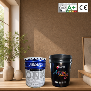 Peinture murale liquide texturée écologique en acrylique respirant pour intérieur et extérieur, effet boue de paille - Product Image 1