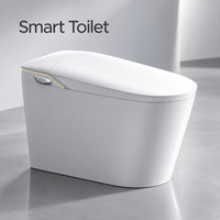 Toilette intelligente moderne avec bidet intégré, bouton à une touche, capteur au pied, chasse d'eau automatique, siège chauffant, séchoir à air chaud, affichage LED