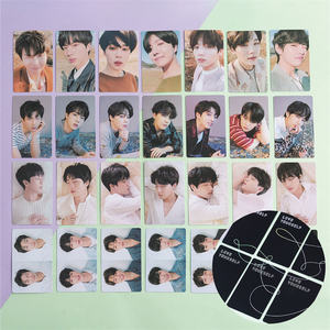 KPOP JIMIN JIN V Idol <span class=keywords><strong>Love</strong></span> <span class=keywords><strong>Yourself</strong></span> Fotocard con Stampa Laser sul Retro, JUNGKOOK RM Selfie Carte LOMO Bifacciali, Cartoline Regalo per Fan - Product Image 4