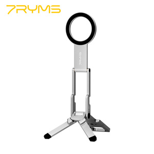 7RYMS 7RIG T1(สีเงิน) ขาตั้งโทรศัพท์แบบพับได้แม่เหล็กอะลูมิเนียมกันน้ำแบบยืดหยุ่นสำหรับสมาร์ทโฟนบนเตียงและโต๊ะ - Product Image 1