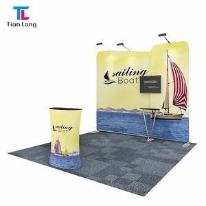 TianLang Portable Aluminum Fabric 3D Pop-up Displays <b>Stand</b> Trade Show Tension Fabric Photo Booth <b>Backdrop</b> LED Light Party - Product Image 3