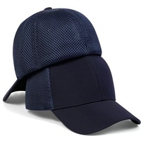 Topi Baseball Pria Model Rugged Flex Fitted 6-Panel 100% Katun dengan Bagian Belakang Berjaring, Dapat Dicuci Mesin (1 Buah)