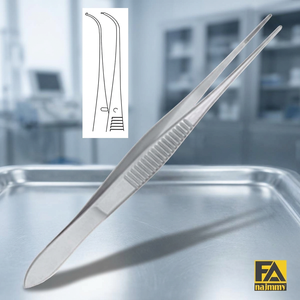 Forceps Graefe entièrement courbés à 1x2 dents, instrument chirurgical pour chirurgie générale, certifié CE, manuel, Classe I - Product Image 3