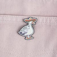 Broche en émail Canard Amusant avec Sombrero, Motif Animal de Dessin Animé Mignon, Cadeau, Blague sur le Thème des Canards
