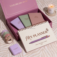 Kit de Journal Intime Personnalisé avec Impression Dorée, Ensemble de Papeterie pour Enfants et Adolescentes, Kit de Planification avec Boîte et Stylo
