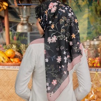 Voile de Prière Musulman en Gros Pour Femme, Foulard en Voile de Coton Imprimé Floral Malaisien, Pashmina Robe Hijabs pour Femmes Musulmanes