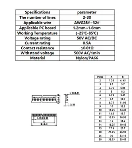 Zwg 1.25 मिमी पिच कनेक्टर df14 रबर शेल पुरुष/महिला तार केबल पिन हेडर हाउसिंग कनेक्टर जेस्ट फैक्टरी आपूर्ति कनेक्टर