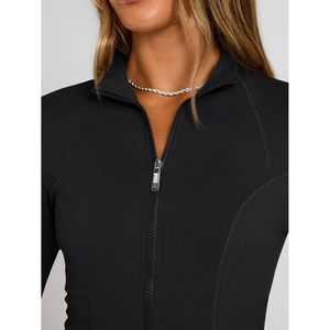 FOXA Women's Lightweight Zip Up <b>Jacket</b> Full Sleeve Knitted Breathable Fitted Gym <b>Workout</b> Coat With Pocket - Product Image 6