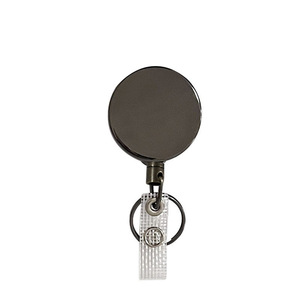 Boucle télescopique gris bronze de 4 cm, cordon de traction robuste, porte-clés en câble d'acier à tirage facile, motifs imprimables disponibles. - Product Image 4